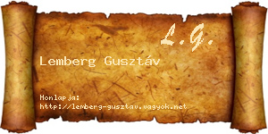 Lemberg Gusztáv névjegykártya